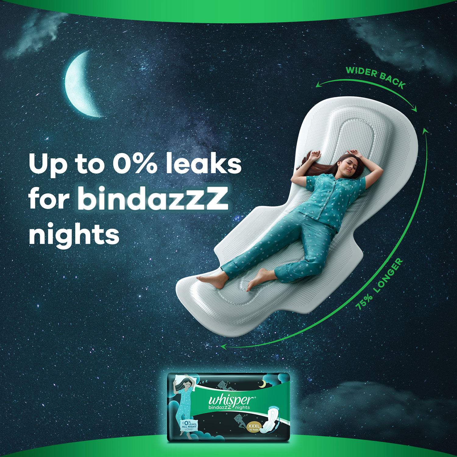 Whisper Bindazzz Night Koala Soft Sanitary Pads